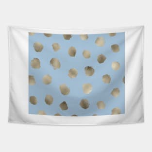 Clear pastel blue - golden dots Tapestry