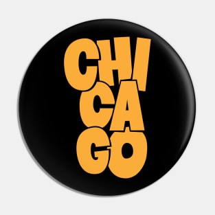 Handsketched Blockletters Chicago Design Pin