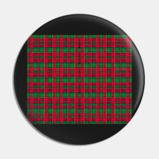 Red and Green Aesthetic Plaid Pattern Pin