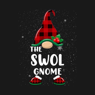 Swol Gnome Buffalo Plaid Matching Family Christmas Pajama Funny Gift T-Shirt