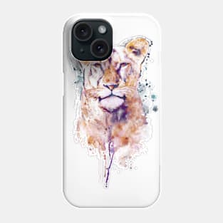 Lady Lowin von Aquarell - Watercolor Lioness Portrait Phone Case