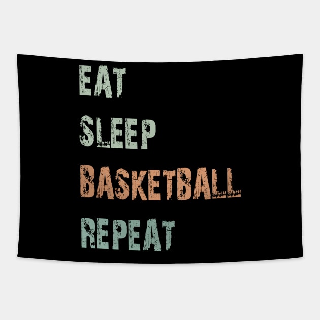 Eat sleep basketball repeat Tapestry by Vitarisa Tees