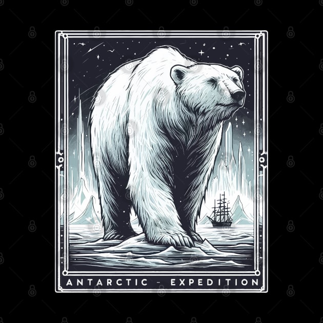 Monochromatic Antarctic Expedition Polar Bear by TomFrontierArt