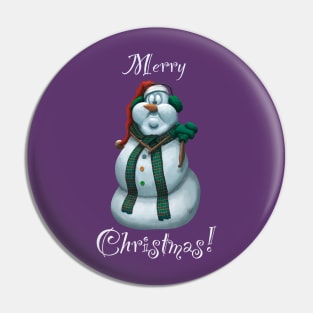 Joyful Merry Christmas Holiday Snowman Pin