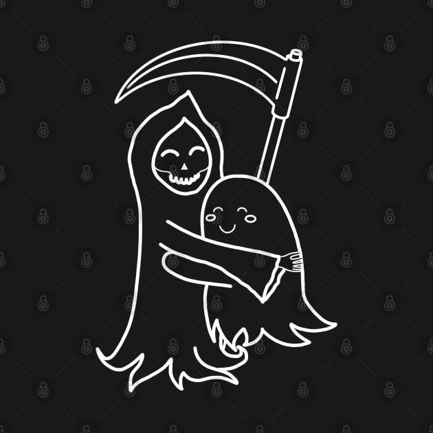 Sweet Grim Reaper & Ghost Hug | Friends | Azrael & Specter | Outlines by Incubuss Fashion