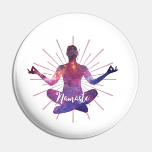 Namaste Meditation Universe Pin