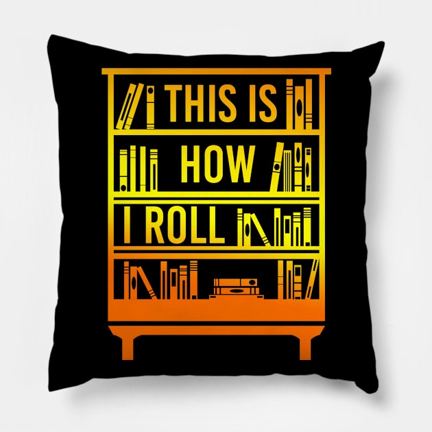 Library Bookworm Reading Books Pillow by ShirtsShirtsndmoreShirts