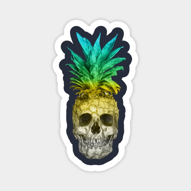 Pineapple Skull (Coloured) Magnet by Goldquills