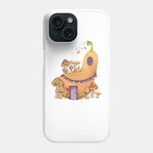 Pumpkin House with Mushrooms Phone Case