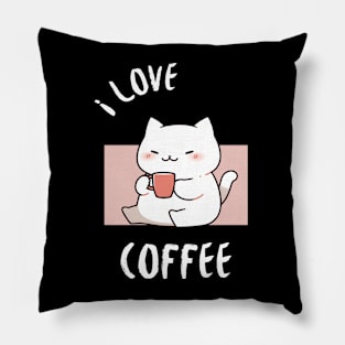 Happy Cat with Coffee Pillow