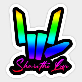 Share The Love Paint Logo Stickers Teepublic