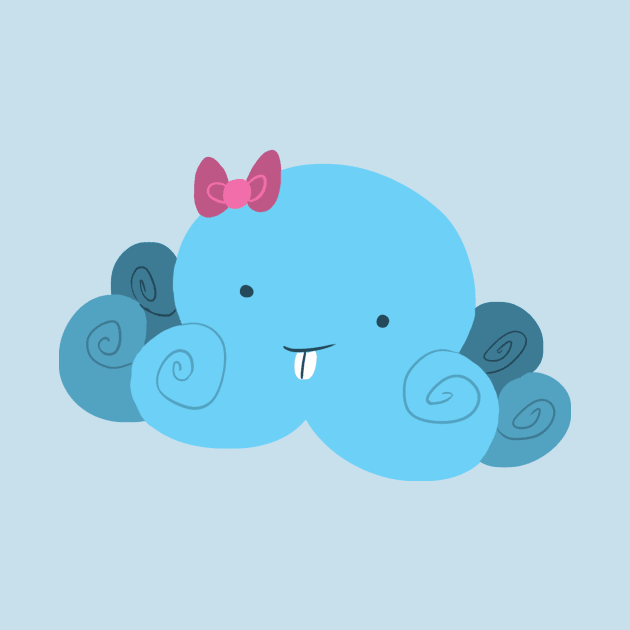 Cute Blue Bucktooth Octopus Baby by saradaboru