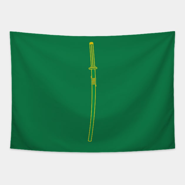 katana (green) Tapestry by PabloDeChenez