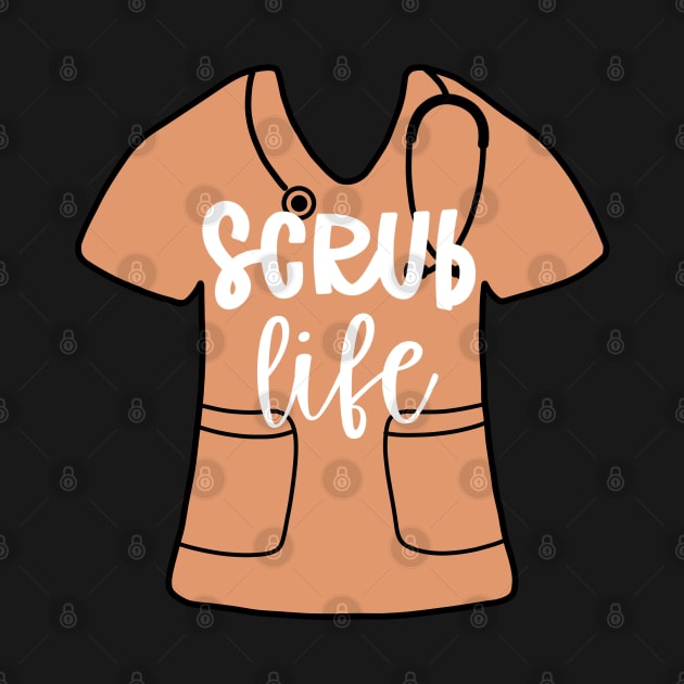 Scrub life - orange nurse scrub by Dr.Bear