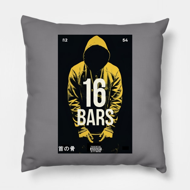 16 Bars - Design 3 (Male Version) Pillow by Joe Neckbone's Hangout