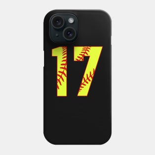 Fastpitch Softball Number 17 #17 Softball Shirt Jersey Uniform Favorite Player Biggest Fan Phone Case