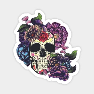 Sugar skull with flowers Magnet