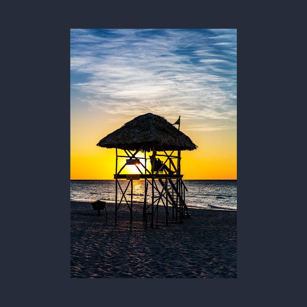 Beach Lifeguard At Sunset by tommysphotos