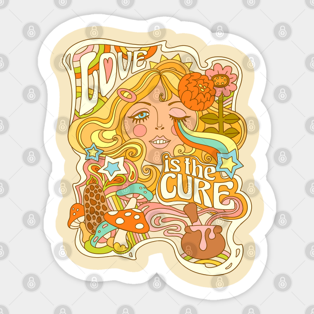 Love is the Cure - Psychedelic - Sticker