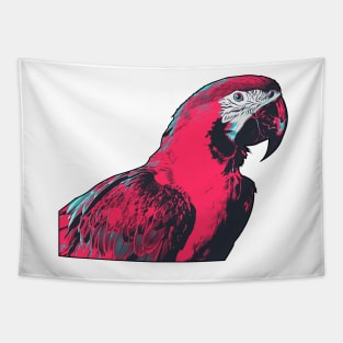 Macaw Parrot Illustration Vibrant Colors Tapestry