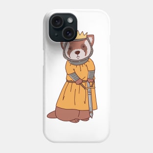 Cute Medieval King Knight Ferret Drawing Phone Case