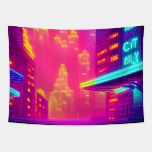 Japan Neon City Lights Tapestry