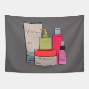 Skincare Essentials (Retro Color Theme) Tapestry