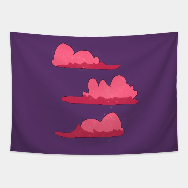 Pink Fluffy Clouds Tapestry by Usagicollection