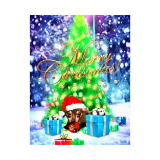 Christmas Greeting with a Cute Dachshund Puppy T-Shirt