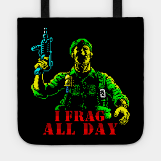 I Frag All Day 8 Bit Operation Wolf Game Art Tote