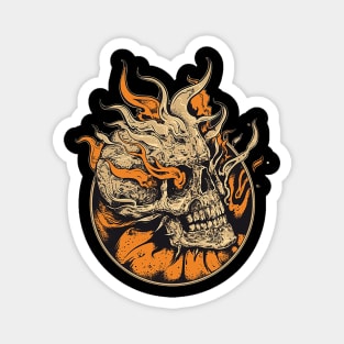 skull fire Magnet