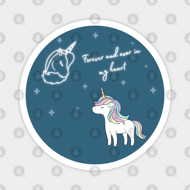 Unicorn raised to heaven, forever in my heart Magnet by RomArte