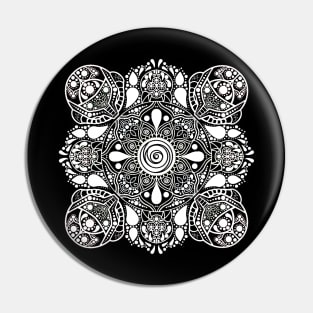 Metroid mandala black and white Pin