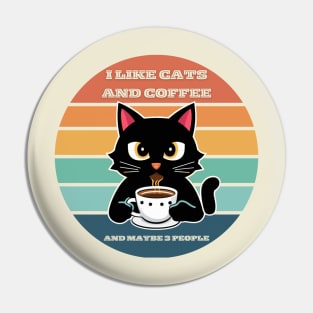 I like CATS & COFFEE Pin