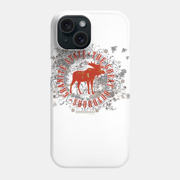 NH Moose Medallion (Red) Phone Case by New Hampshire Magazine