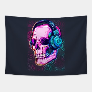 Abstract Music Skull Tapestry