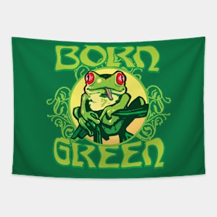 Born Green Frog Tapestry