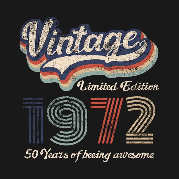 1972 Vintage Birthday Gift Tee Retro Style by FNO