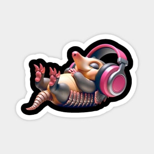 Chill Armadillo DJ – Spinning Tunes and Taking It Easy Tee Magnet