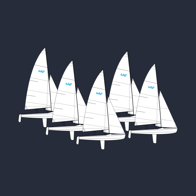 470 Sailboats Racing by CHBB