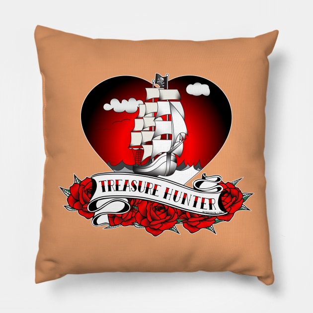 Treasure Hunter Pillow by Abandoned Ink