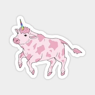 Funny Pink Cow Unicorn Magnet