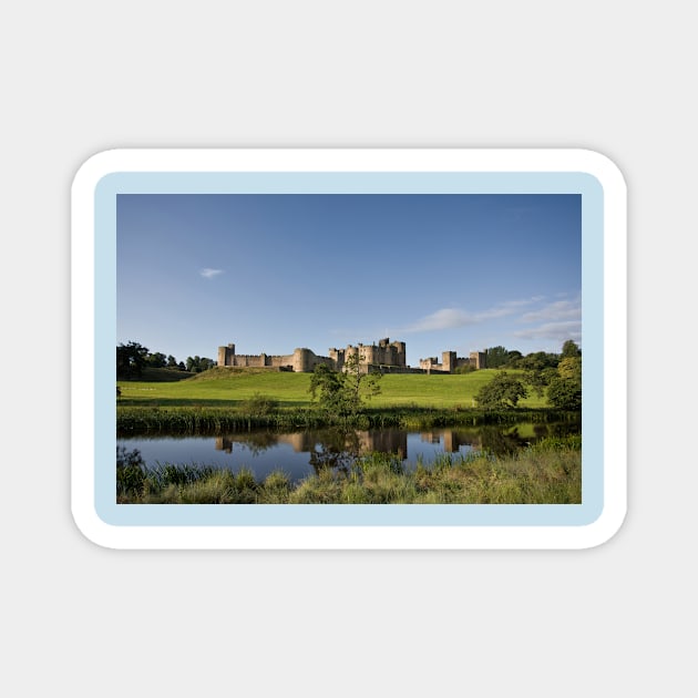 Alnwick Castle reflected in the River Aln Magnet by Violaman