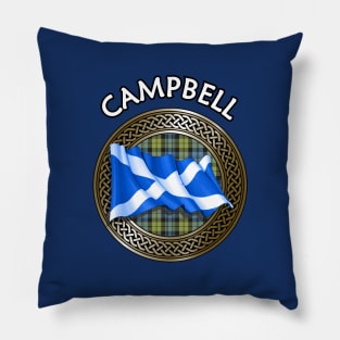 Clan Campbell Crest & Tartan Knot Pillow