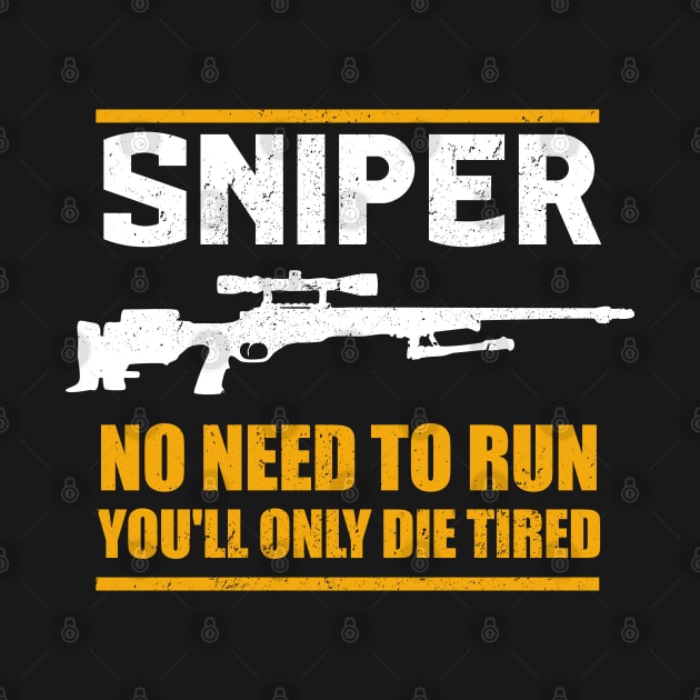 Sniper - no need to run by Streetwear KKS