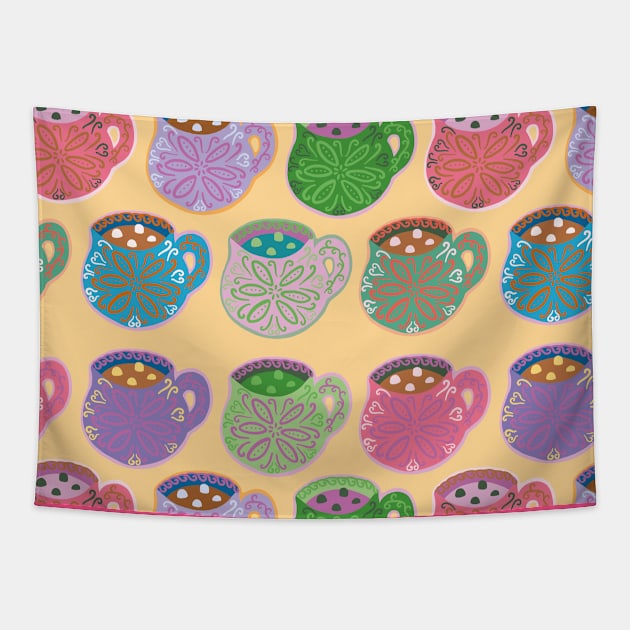 Chocolate cups Tapestry by Flyingrabbit