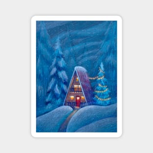 Winter house Magnet