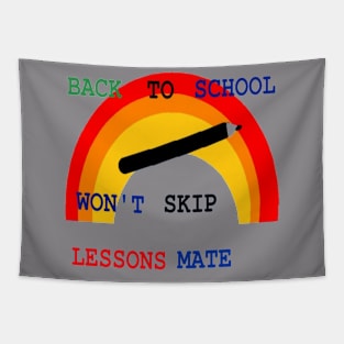 Back to School Lessons illustration on White Background Tapestry