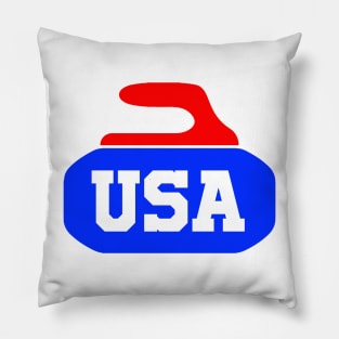 USA Curling Pillow