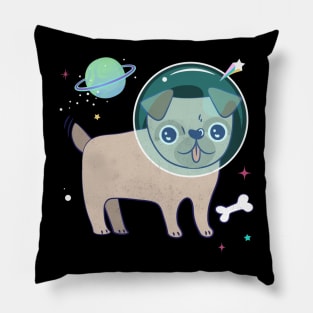 Astronaut Bulldog Space Funny Dog Pillow